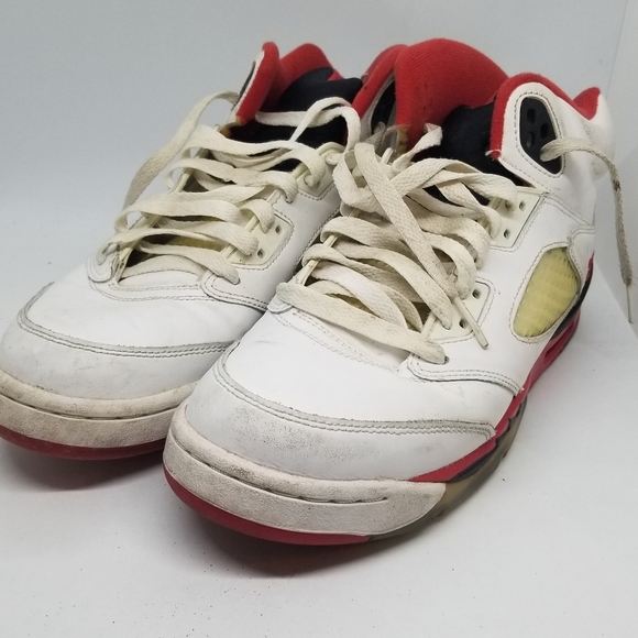 Jordan Other - Nike Air Jordan 5 Retro GS White Fire Red V 440888-120 Boy's US 7Y Toro Laser